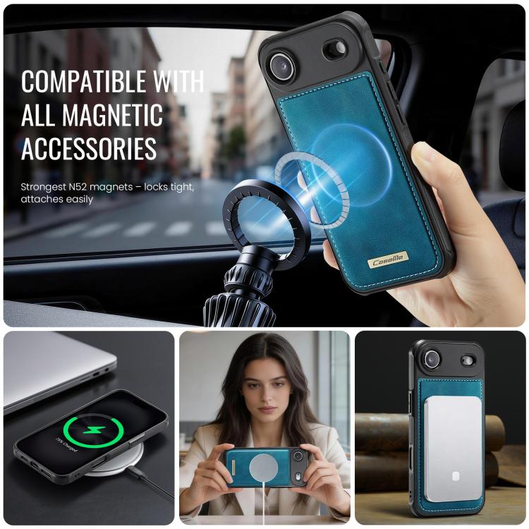 For iPhone Air CaseMe C69 Series Magnetic Vegan Leather Back Phone Case