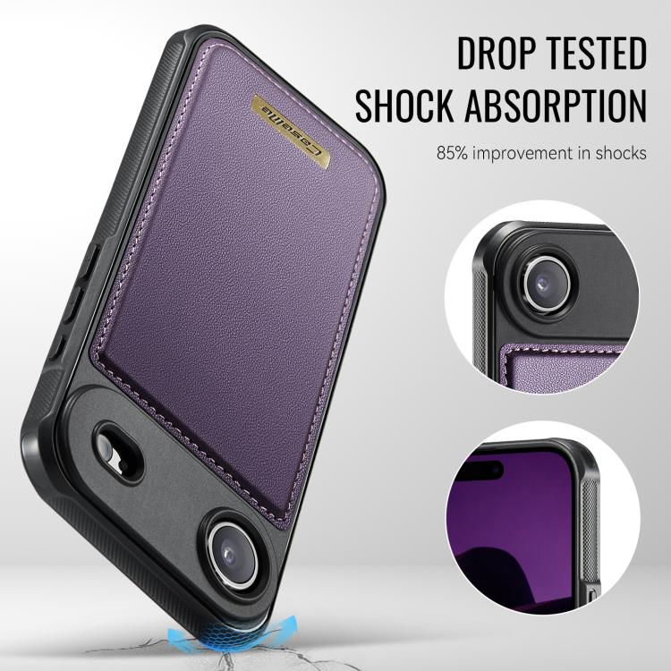 For iPhone Air CaseMe C69 Series Magnetic Vegan Leather Back Phone Case