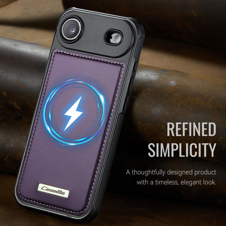 For iPhone Air CaseMe C69 Series Magnetic Vegan Leather Back Phone Case