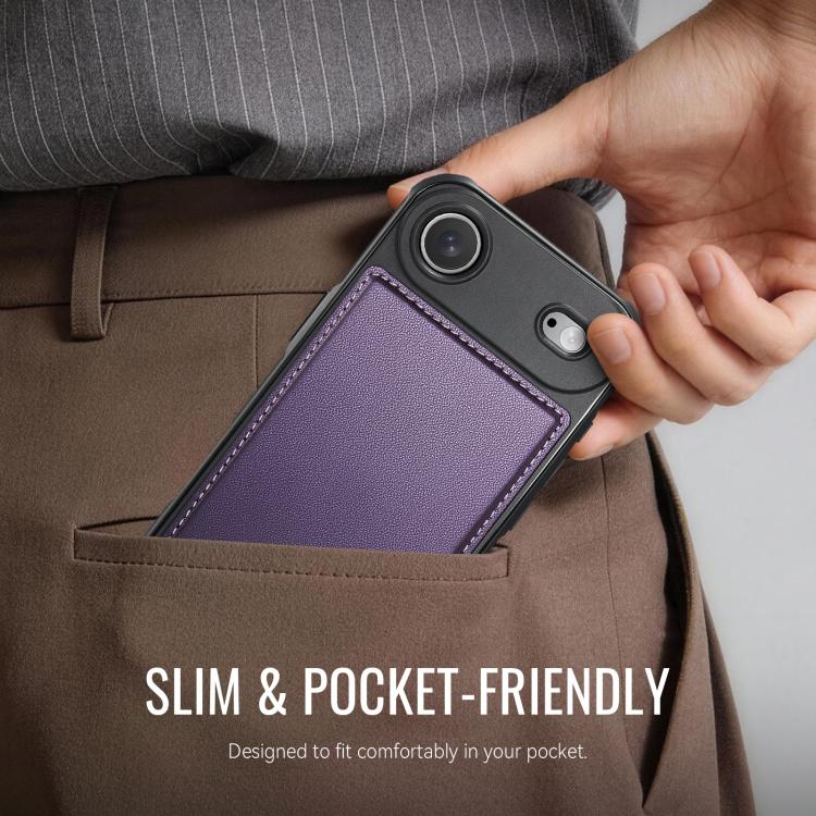 For iPhone Air CaseMe C69 Series Magnetic Vegan Leather Back Phone Case