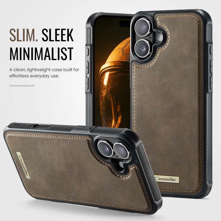 For iPhone 16 CaseMe C69 Series Magnetic Vegan Leather Back Phone Case