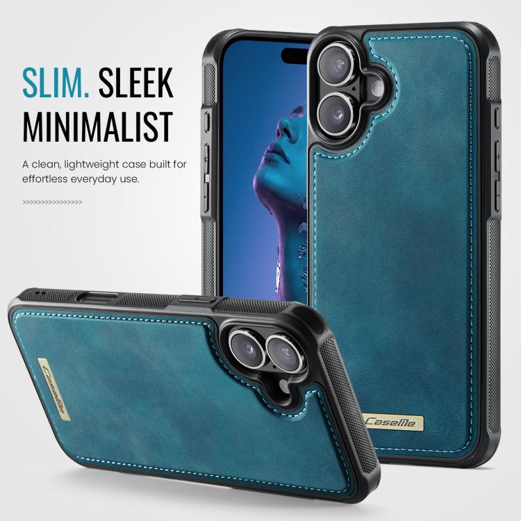 For iPhone 16 CaseMe C69 Series Magnetic Vegan Leather Back Phone Case