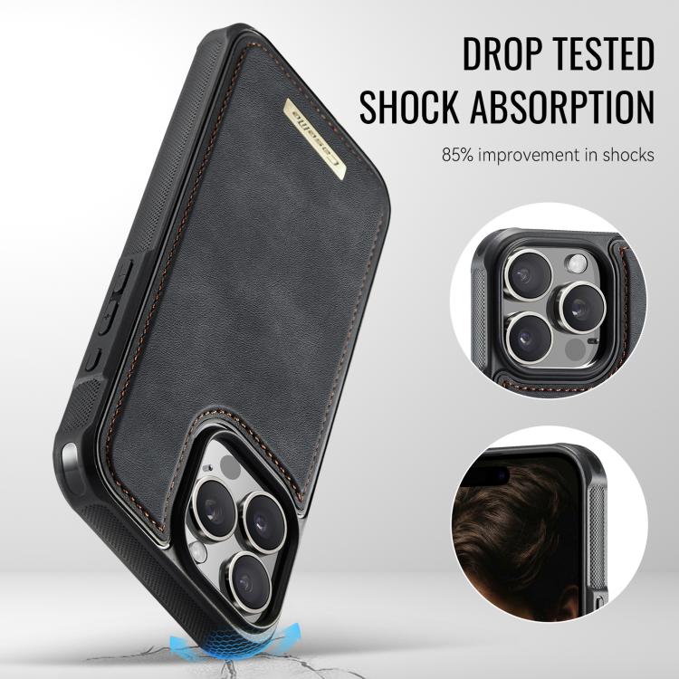For iPhone 16 Pro CaseMe C69 Series Magnetic Vegan Leather Back Phone Case
