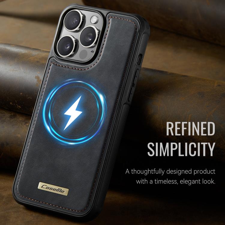 For iPhone 16 Pro CaseMe C69 Series Magnetic Vegan Leather Back Phone Case