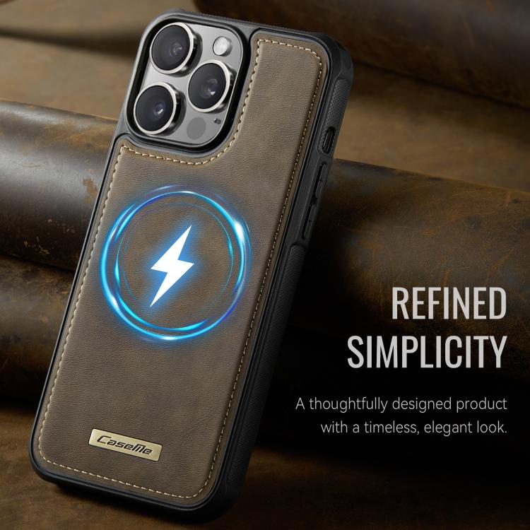 For iPhone 16 Pro CaseMe C69 Series Magnetic Vegan Leather Back Phone Case