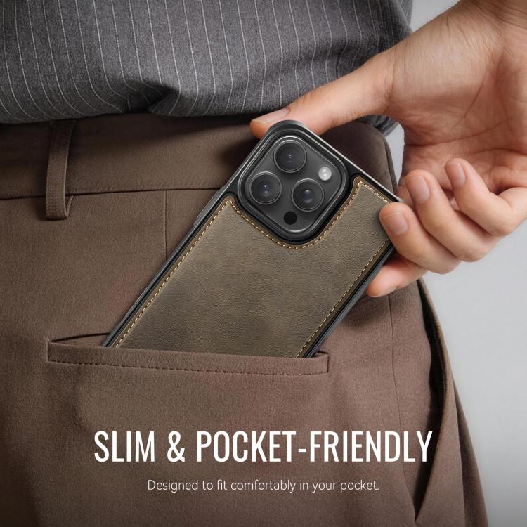 For iPhone 16 Pro CaseMe C69 Series Magnetic Vegan Leather Back Phone Case