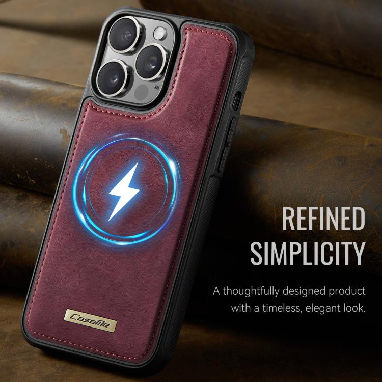 For iPhone 16 Pro CaseMe C69 Series Magnetic Vegan Leather Back Phone Case