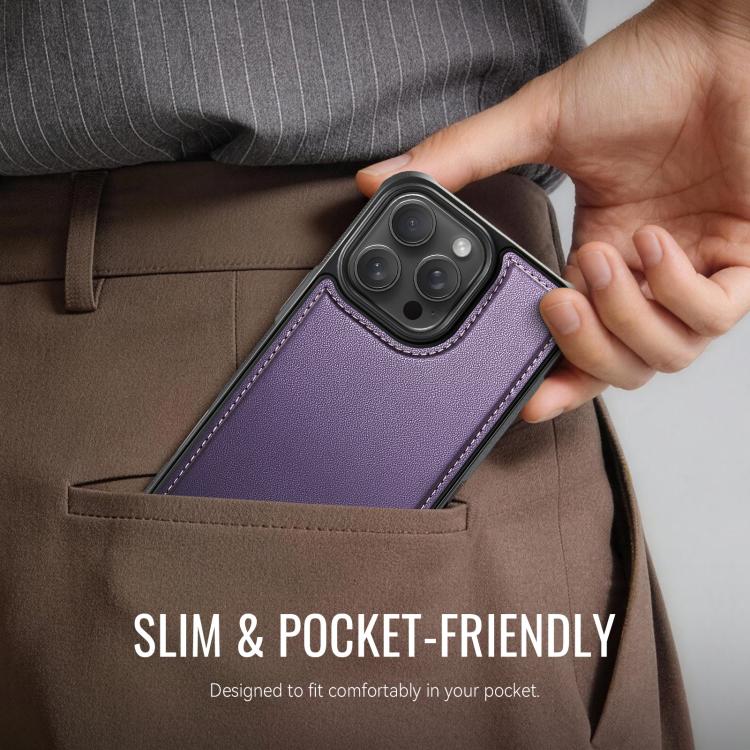 For iPhone 16 Pro Max CaseMe C69 Series Magnetic Vegan Leather Back Phone Case