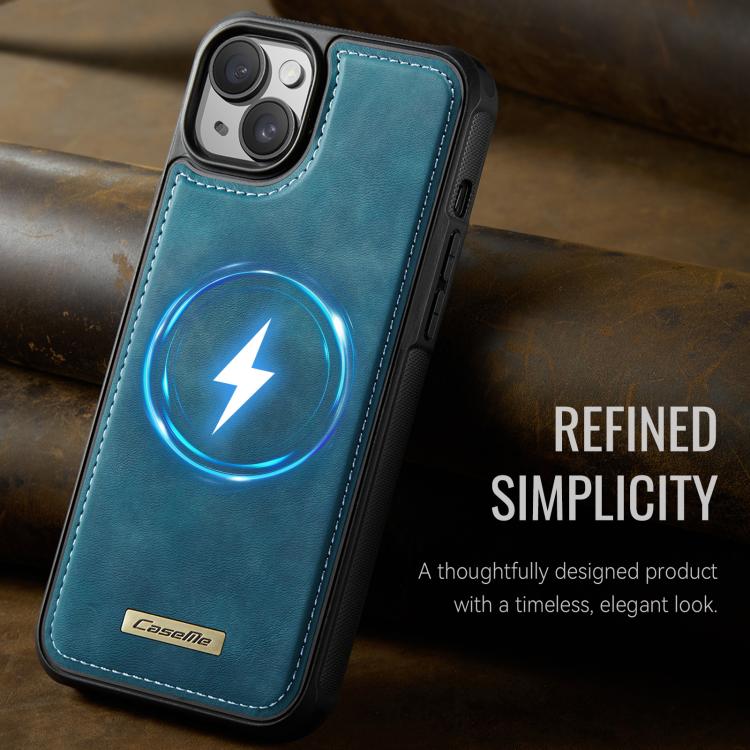 For iPhone 15 CaseMe C69 Series Magnetic Vegan Leather Back Phone Case