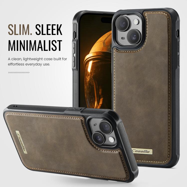 For iPhone 15 Plus / 14 Plus CaseMe C69 Series Magnetic Vegan Leather Back Phone Case
