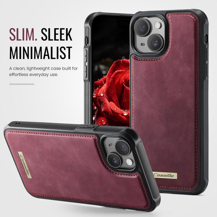 For iPhone 15 Plus / 14 Plus CaseMe C69 Series Magnetic Vegan Leather Back Phone Case