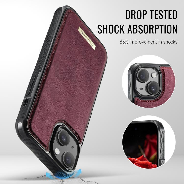 For iPhone 15 Plus / 14 Plus CaseMe C69 Series Magnetic Vegan Leather Back Phone Case