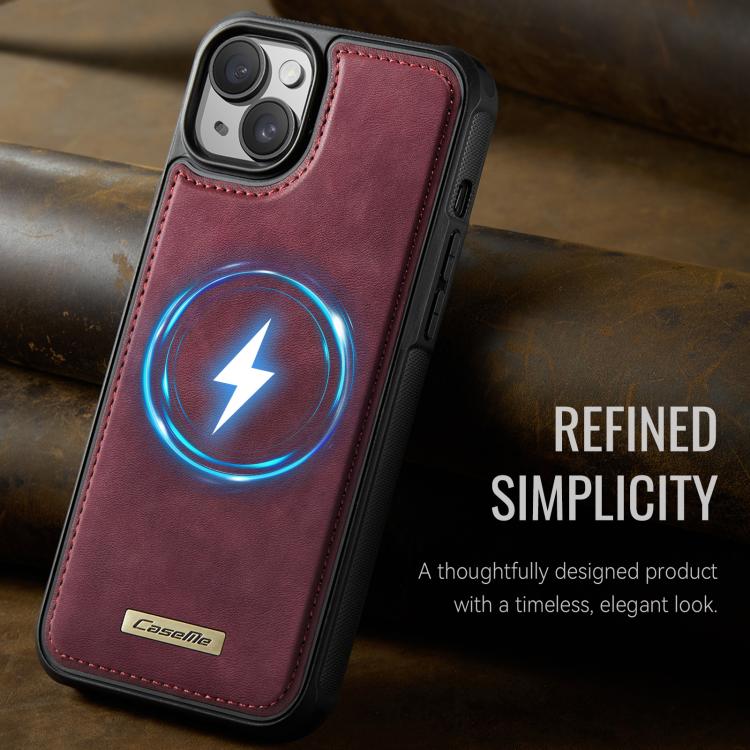 For iPhone 15 Plus / 14 Plus CaseMe C69 Series Magnetic Vegan Leather Back Phone Case
