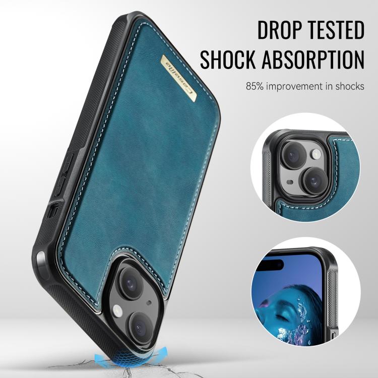 For iPhone 15 Plus / 14 Plus CaseMe C69 Series Magnetic Vegan Leather Back Phone Case
