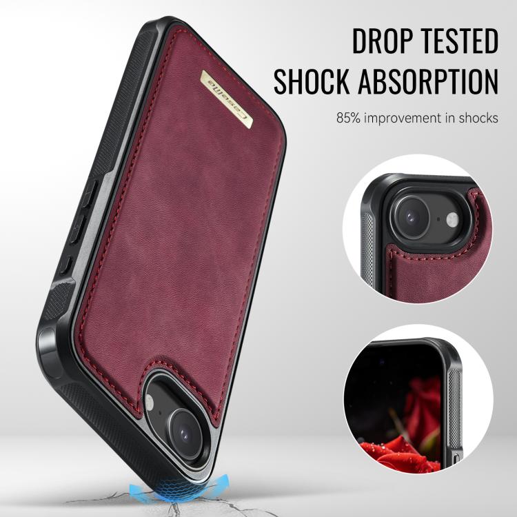 For iPhone 17e /16e CaseMe C69 Series Magnetic Vegan Leather Back Phone Case