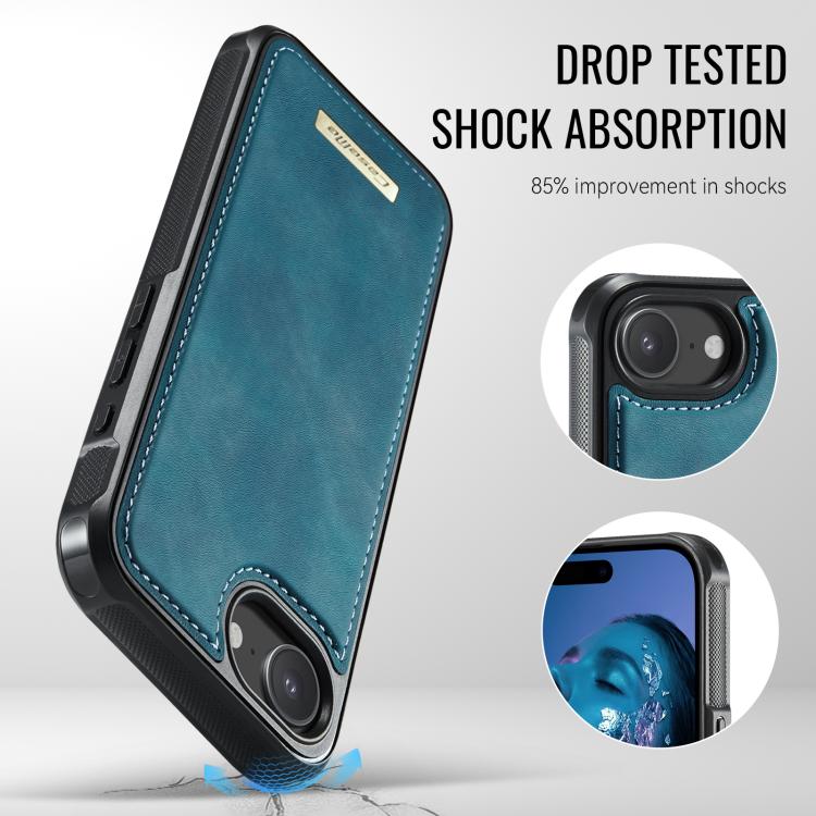 For iPhone 17e /16e CaseMe C69 Series Magnetic Vegan Leather Back Phone Case