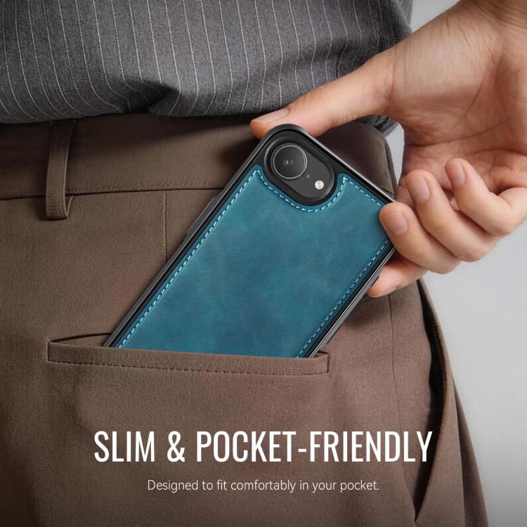 For iPhone 17e /16e CaseMe C69 Series Magnetic Vegan Leather Back Phone Case
