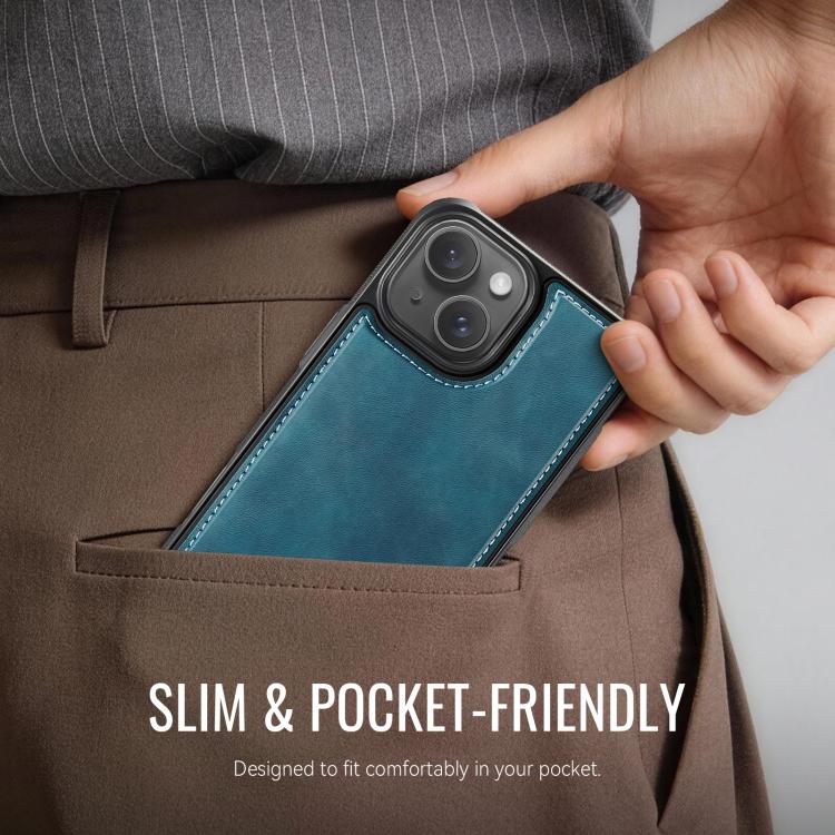 For iPhone 13 CaseMe C69 Series Magnetic Vegan Leather Back Phone Case