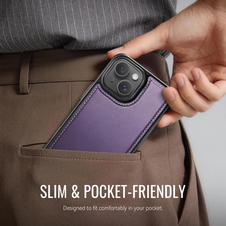 For iPhone 13 CaseMe C69 Series Magnetic Vegan Leather Back Phone Case
