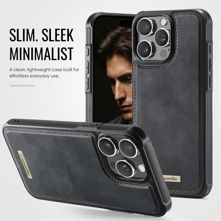 For iPhone 15 Pro CaseMe C69 Series Magnetic Vegan Leather Back Phone Case