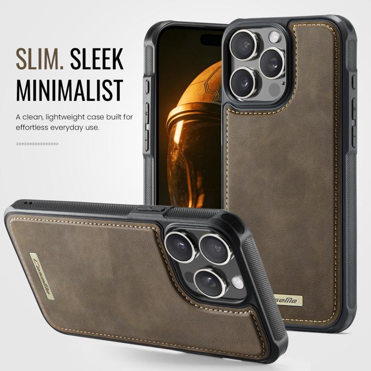 For iPhone 13 Pro Max CaseMe C69 Series Magnetic Vegan Leather Back Phone Case
