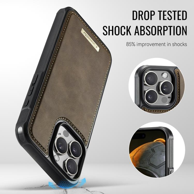 For iPhone 13 Pro Max CaseMe C69 Series Magnetic Vegan Leather Back Phone Case