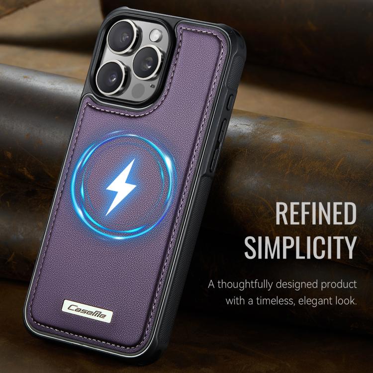 For iPhone 13 Pro Max CaseMe C69 Series Magnetic Vegan Leather Back Phone Case