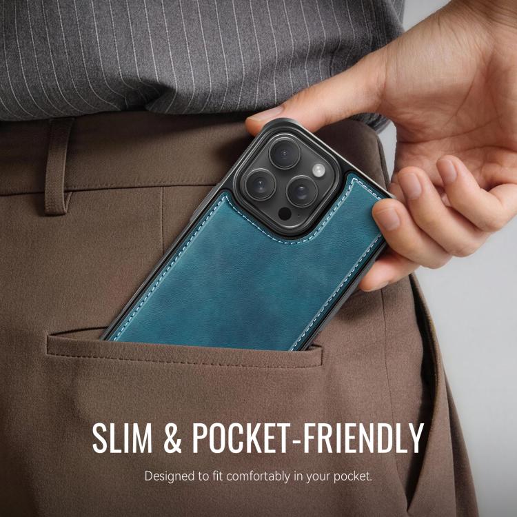 For iPhone 14 Pro CaseMe C69 Series Magnetic Vegan Leather Back Phone Case