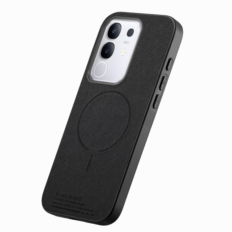 For vivo Y29 4G Fabric Magnetic PU Back Cover Phone Case