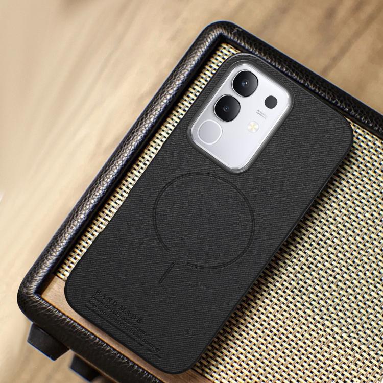 For vivo Y29 4G Fabric Magnetic PU Back Cover Phone Case