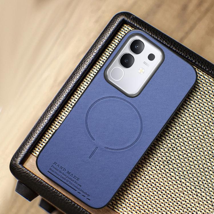 For vivo Y29 4G Fabric Magnetic PU Back Cover Phone Case