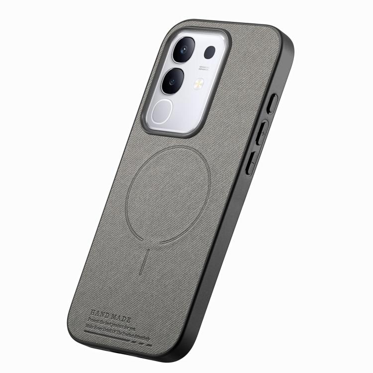 For vivo Y29 4G Fabric Magnetic PU Back Cover Phone Case