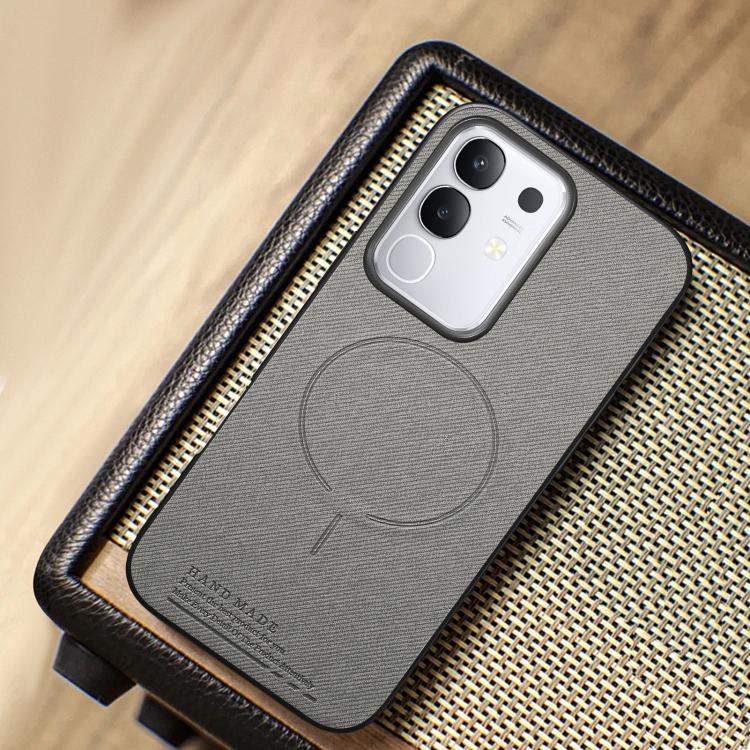 For vivo Y29 4G Fabric Magnetic PU Back Cover Phone Case