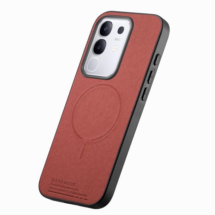 For vivo Y29 4G Fabric Magnetic PU Back Cover Phone Case