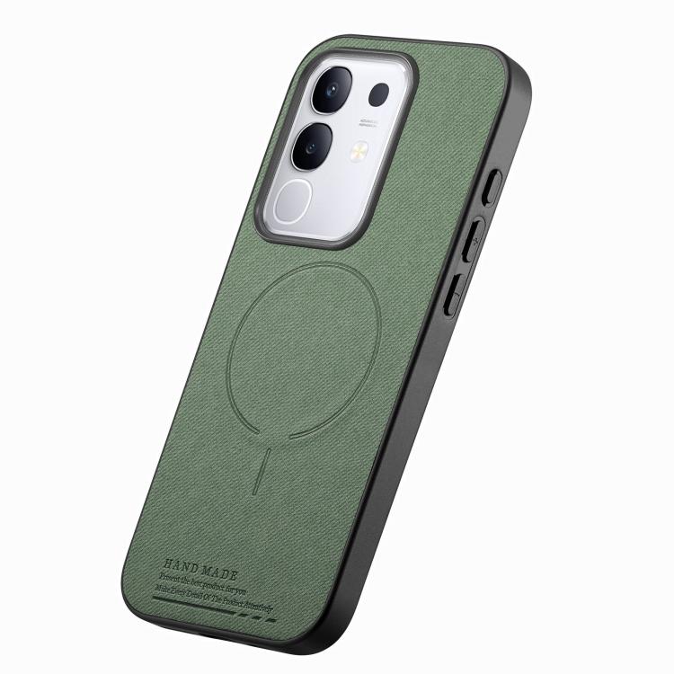 For vivo Y29 4G Fabric Magnetic PU Back Cover Phone Case