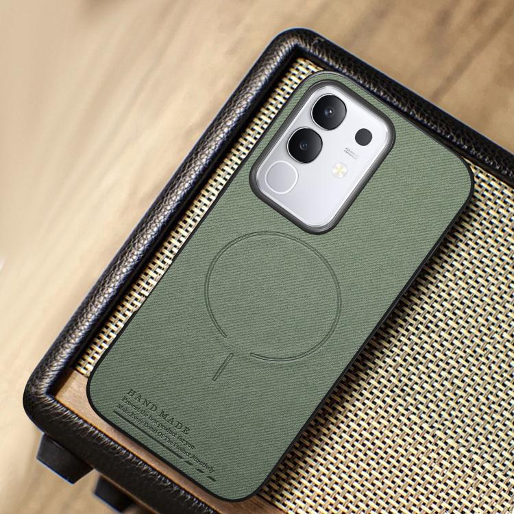 For vivo Y29 4G Fabric Magnetic PU Back Cover Phone Case