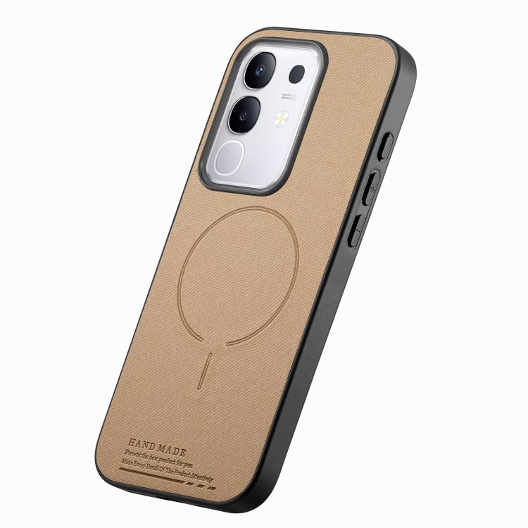 For vivo Y29 4G Fabric Magnetic PU Back Cover Phone Case