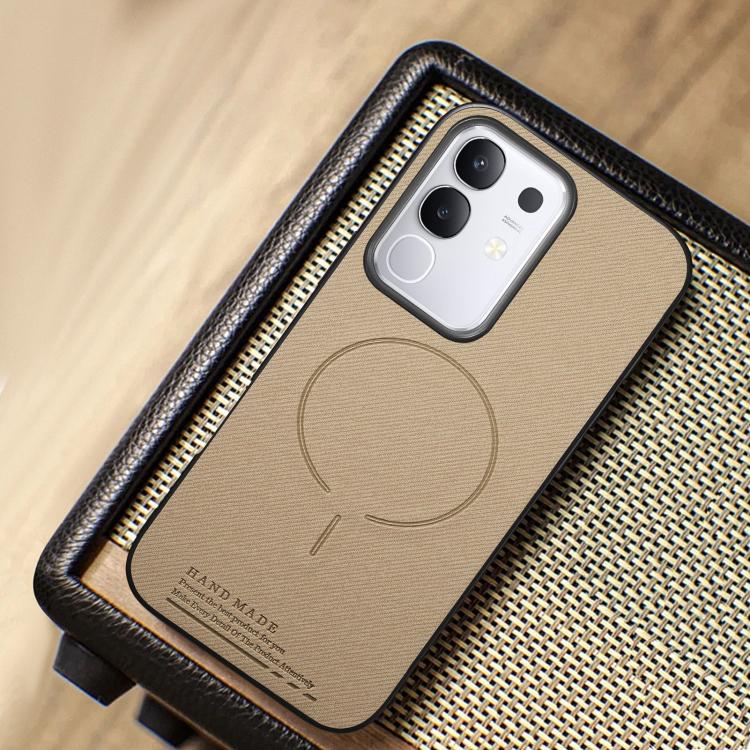 For vivo Y29 4G Fabric Magnetic PU Back Cover Phone Case