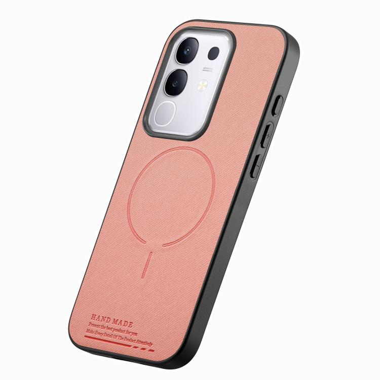 For vivo Y29 4G Fabric Magnetic PU Back Cover Phone Case