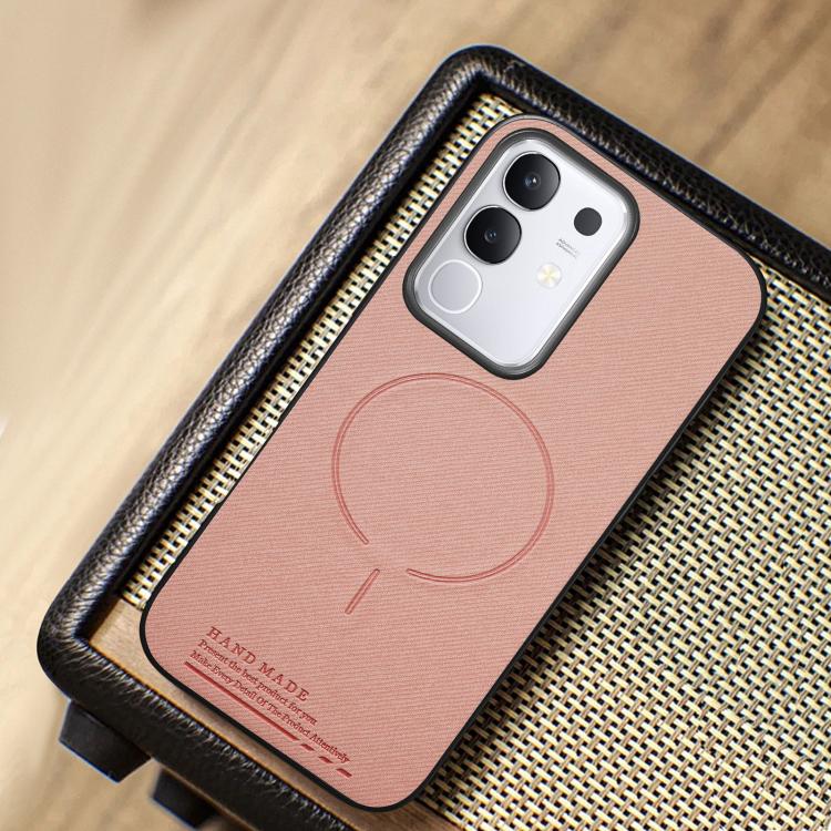For vivo Y29 4G Fabric Magnetic PU Back Cover Phone Case