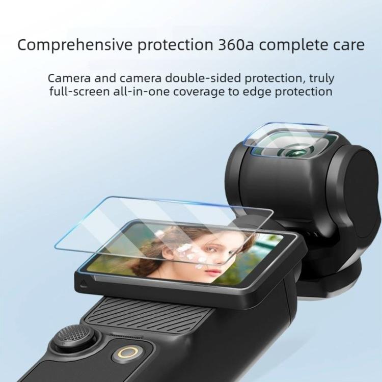 For DJI Osmo Pocket 4 3pcs Anti-Scratch Camera Screen Film, Style:Standard Tempered Glass