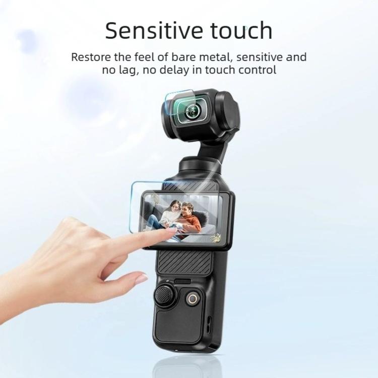 For DJI Osmo Pocket 4 3pcs Anti-Scratch Camera Screen Film, Style:AR Anti-Reflective Glass