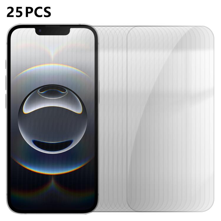 For iPhone 17e / 16e 25pcs High-Aluminum Semi-Screen Anti-Fingerprint HD Tempered Glass Film