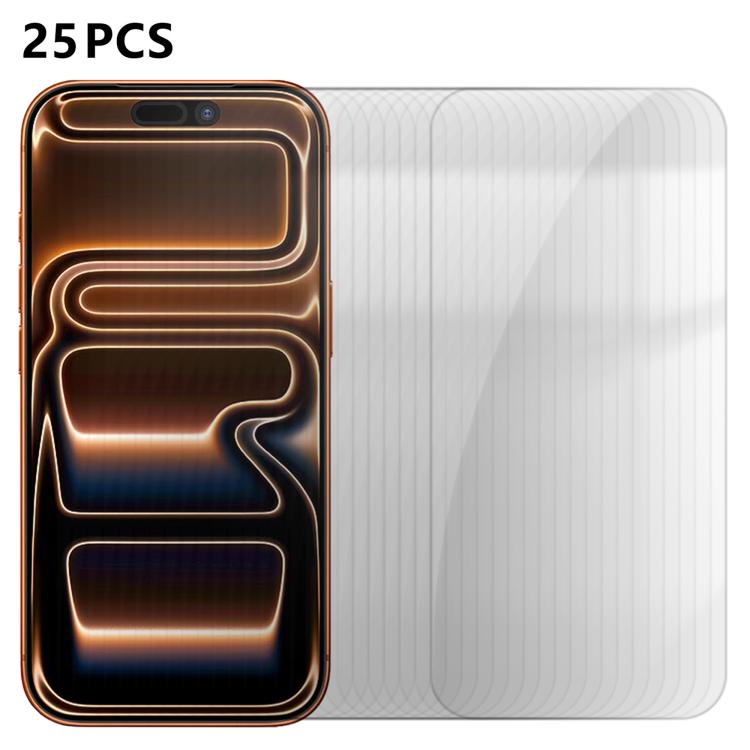 For iPhone 17 Pro 25pcs High-Aluminum Semi-Screen Anti-Fingerprint HD Tempered Glass Film