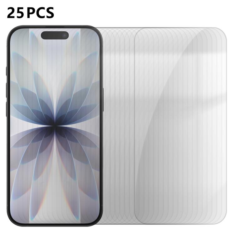 For iPhone 17 25pcs High-Aluminum Semi-Screen Anti-Fingerprint HD Tempered Glass Film