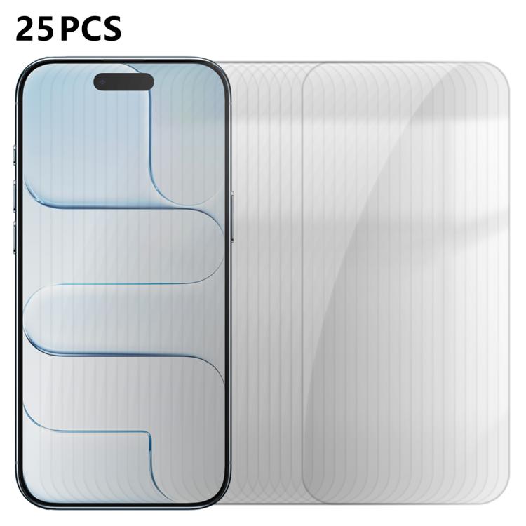 For iPhone Air 25pcs High-Aluminum Semi-Screen Anti-Fingerprint HD Tempered Glass Film