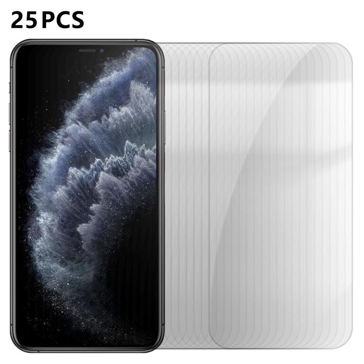 For iPhone 11 Pro Max 25pcs High-Aluminum Semi-Screen Anti-Fingerprint HD Tempered Glass Film