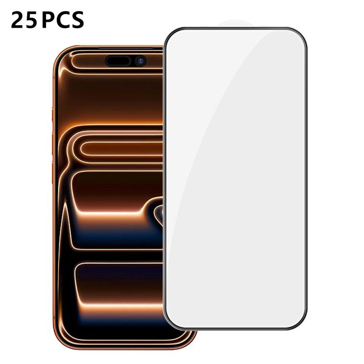 For iPhone 17 Pro 25pcs High-Aluminum Full-Coverage Anti-Fingerprint Screen-Printed HD Tempered Glass Film