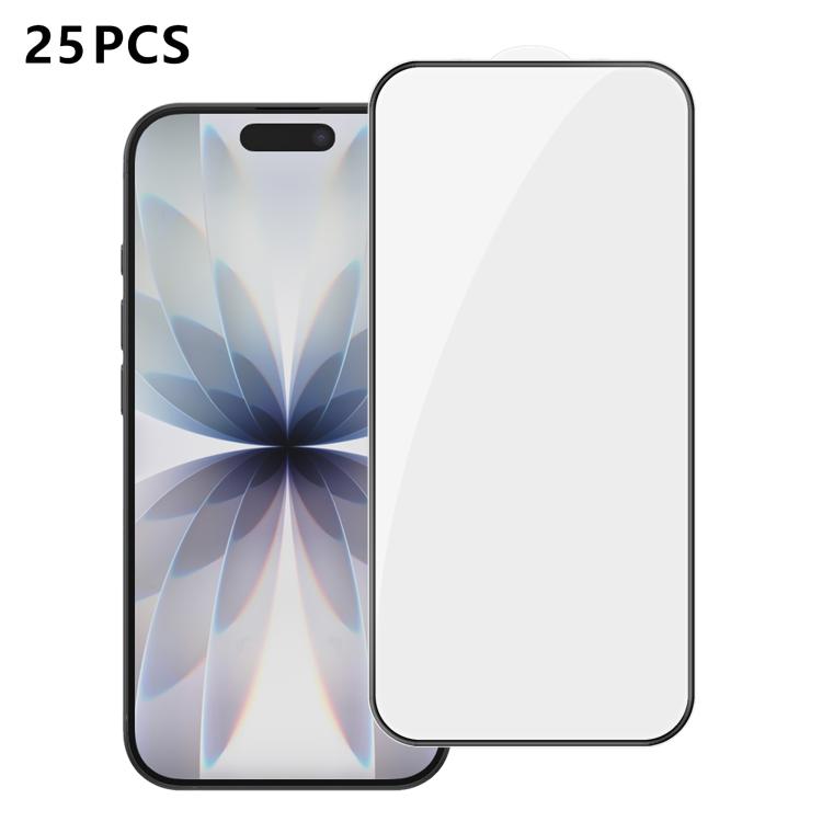 For iPhone 17 25pcs High-Aluminum Full-Coverage Anti-Fingerprint Screen-Printed HD Tempered Glass Film