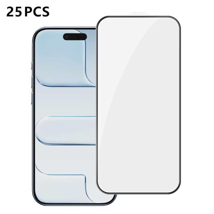 For iPhone Air 25pcs High-Aluminum Full-Coverage Anti-Fingerprint Screen-Printed HD Tempered Glass Film
